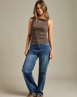 Hot Staple Rib Tank Top Women Tops