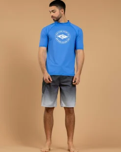 Rashies*Rip Curl Stapler Short Sleeve Rash Vest Blue Gum