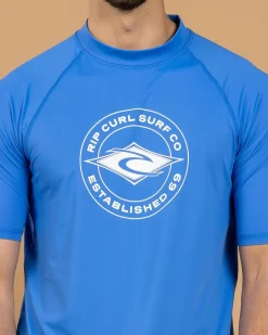 Rashies*Rip Curl Stapler Short Sleeve Rash Vest Blue Gum