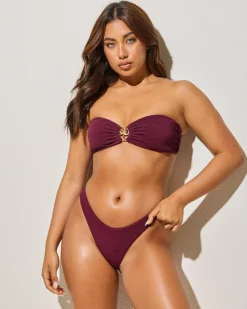 Bikinis*Kaiami Starfish High Cut Bikini Bottom Merlot
