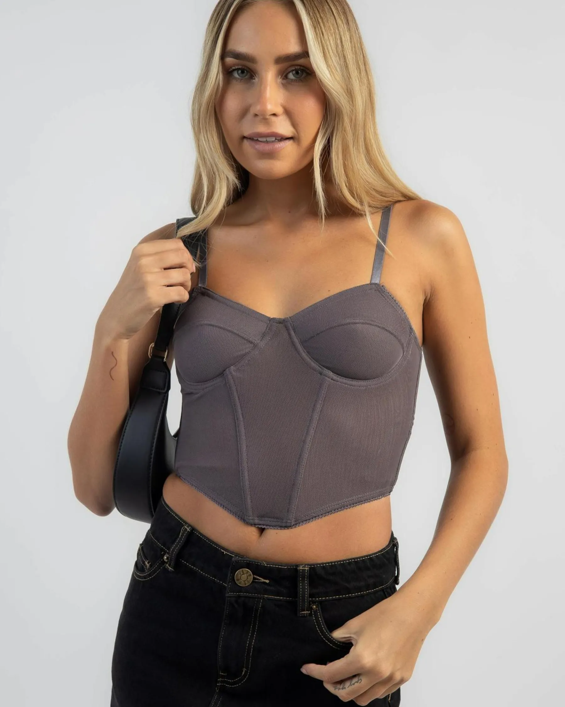Hot Stassie Mesh Corset Top Women Tops