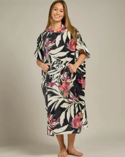 Beach Accessories & Towels*Roxy Stay Magical Hooded Towel Anthracite Wind Swept Floral