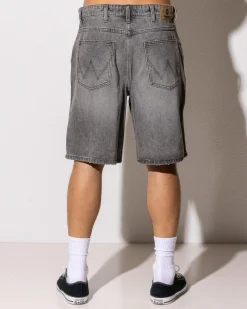 Denim|Shorts & Bottoms*Wrangler Steezy Relaxed Denim Short Black Top Grey