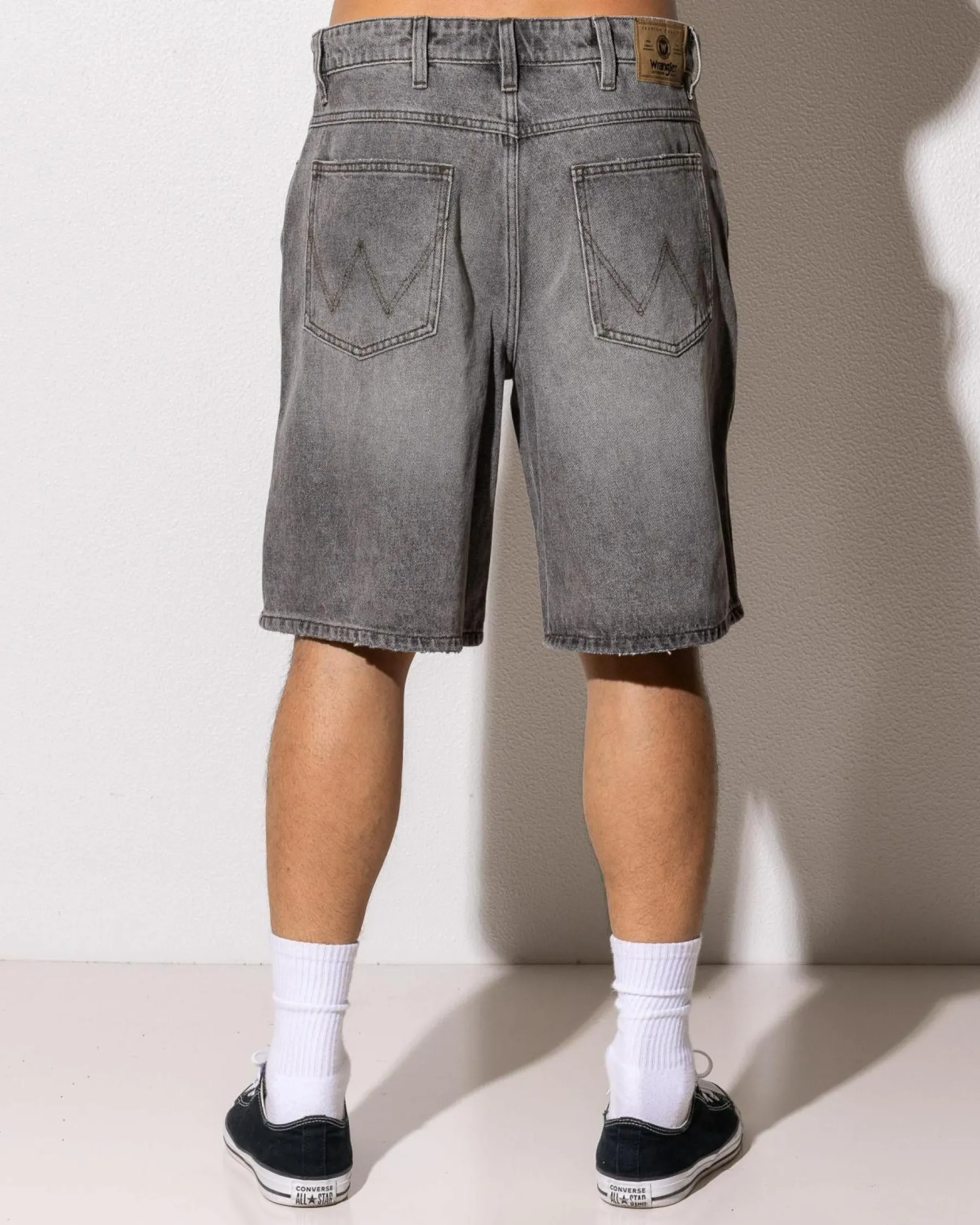 Denim|Shorts & Bottoms*Wrangler Steezy Relaxed Denim Short Black Top Grey