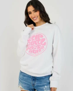 Jumpers & Hoodies*Rip Curl Steph Gilmore Crewneck Sweatshirt White