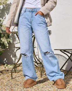 Best Stones Straight Leg Jeans Women Denim|Bottoms