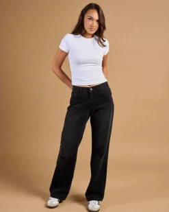 Discount Stones Straight Leg Jeans Women Denim|Bottoms