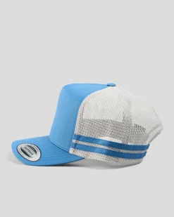 Headwear*Flexfit Stripe Cap Blue Steel/silver