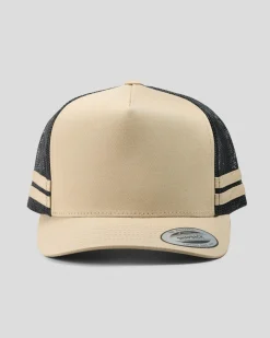 Headwear*Flexfit Stripe Cap Khaki/black