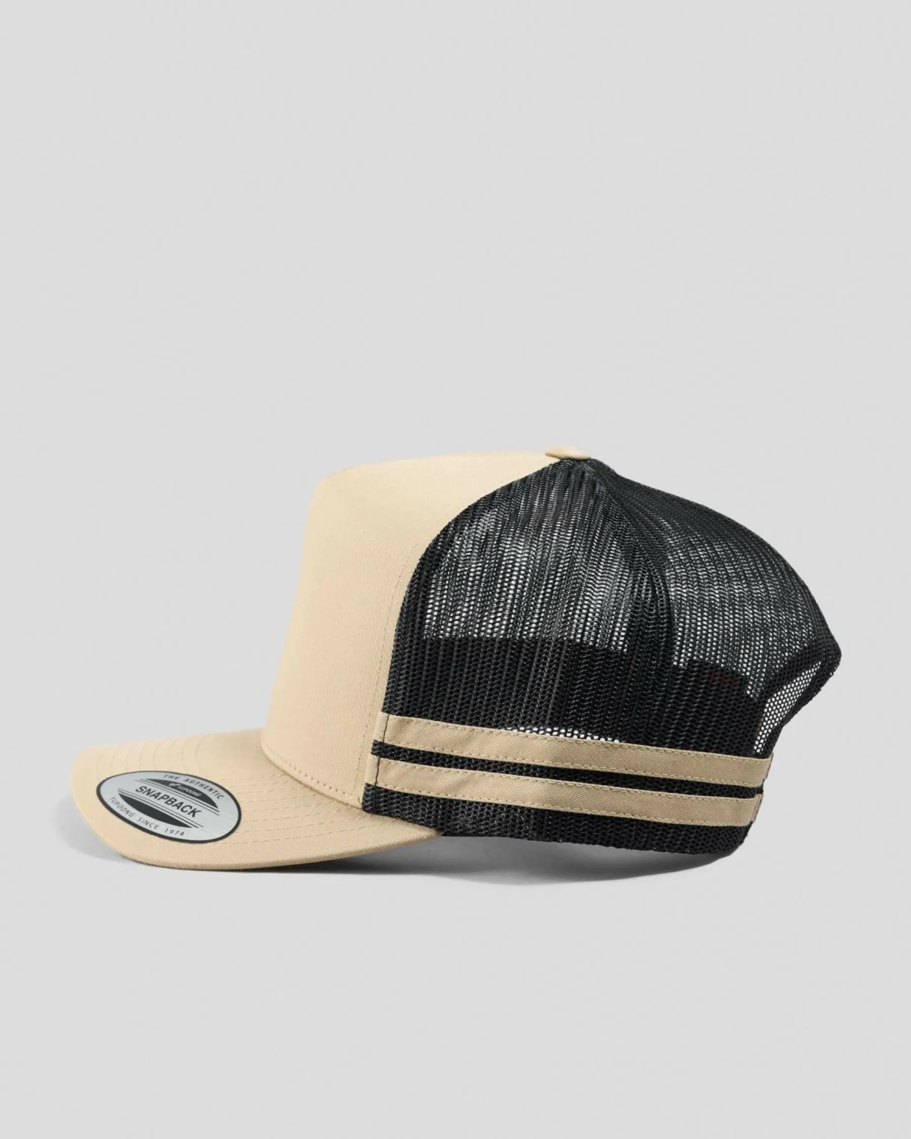 Headwear*Flexfit Stripe Cap Khaki/black