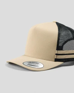 Headwear*Flexfit Stripe Cap Khaki/black