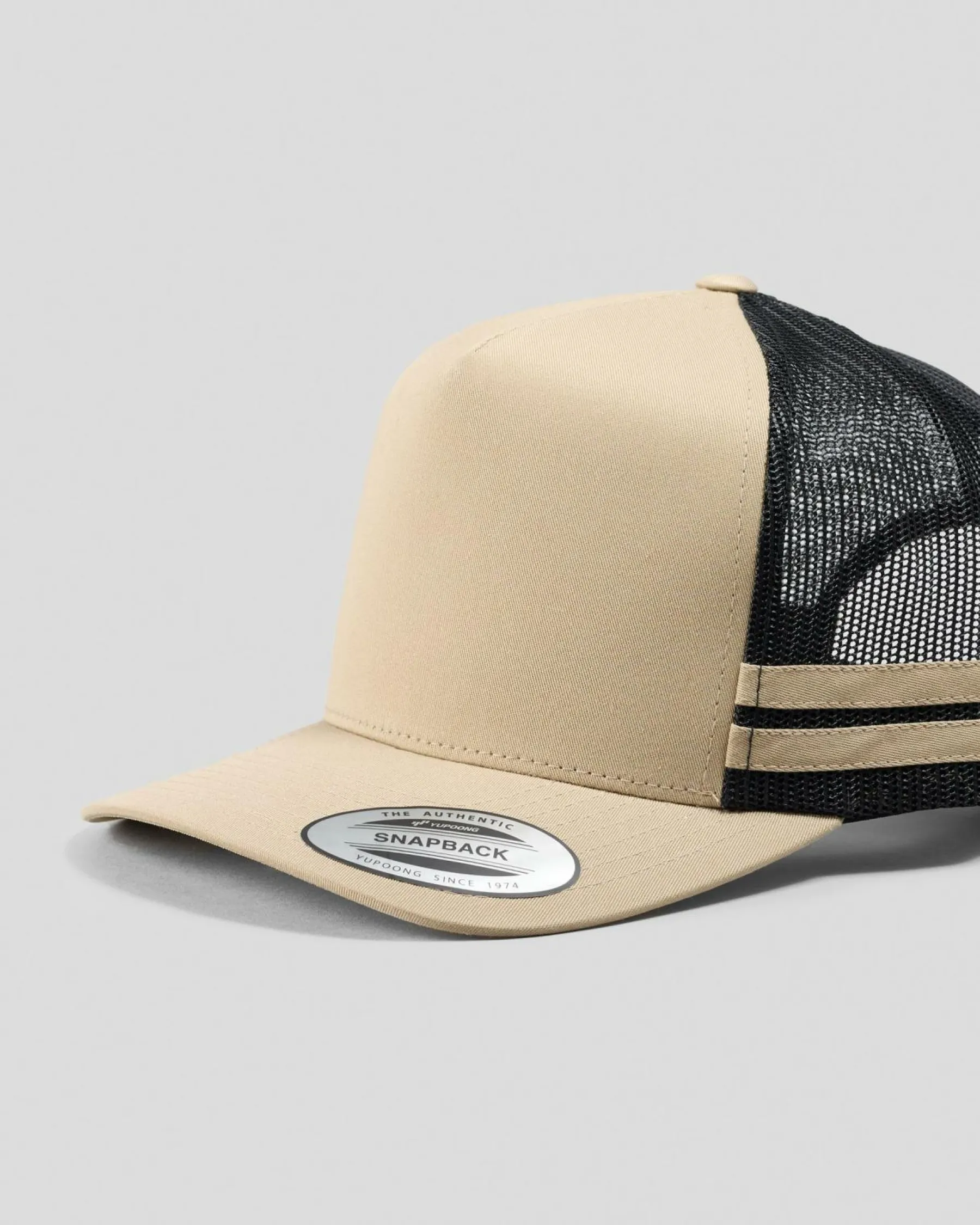Headwear*Flexfit Stripe Cap Khaki/black