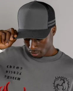 Headwear*Flexfit Stripe Cap Charcoal/black