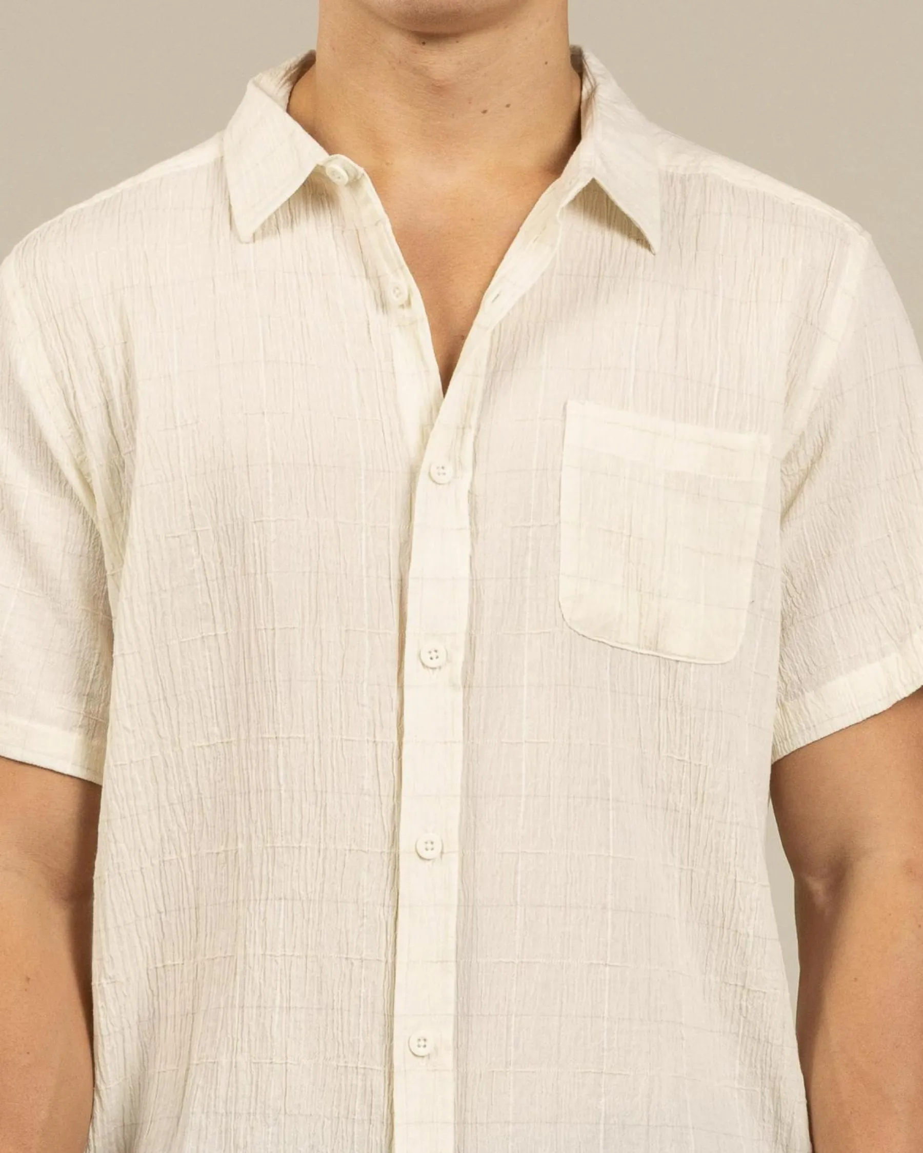 Tops & T-Shirts*Jacks Structure Short Sleeve Shirt White