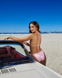 Bikinis*Topanga Suki Ring Triangle Bikini Top Strawberry Gelato