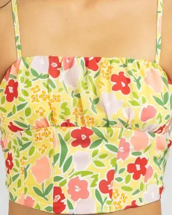 Hot Summer Flowers Corset Top Women Tops