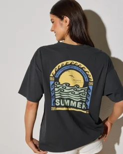 Tops*Rip Curl Summer Heritage T-Shirt Washed Black