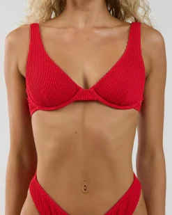 Bikinis*Billabong Summer High Ruby Underwire Bikini Top Fiesta Red