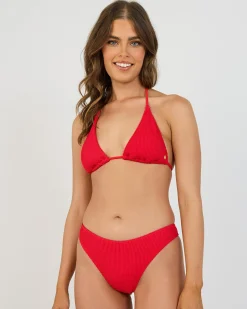 Bikinis*Billabong Summer High Skimpy High Cut Bikini Bottom Fiesta Red