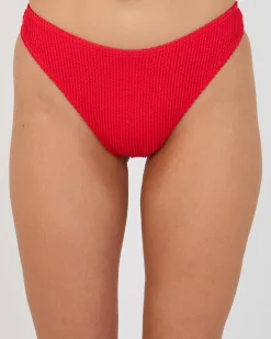 Bikinis*Billabong Summer High Skimpy High Cut Bikini Bottom Fiesta Red