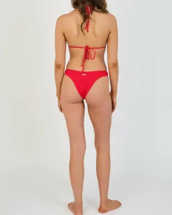Bikinis*Billabong Summer High Skimpy High Cut Bikini Bottom Fiesta Red