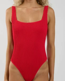 Clearance Summer High Square Neck One Piece Swimsuit Women One Pieces