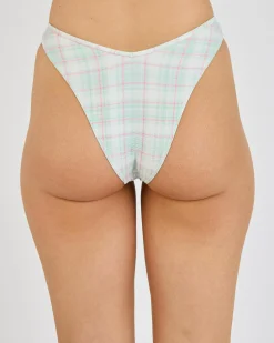 New Summer Plaid V Medium French Bikini Bottom Women Bikinis