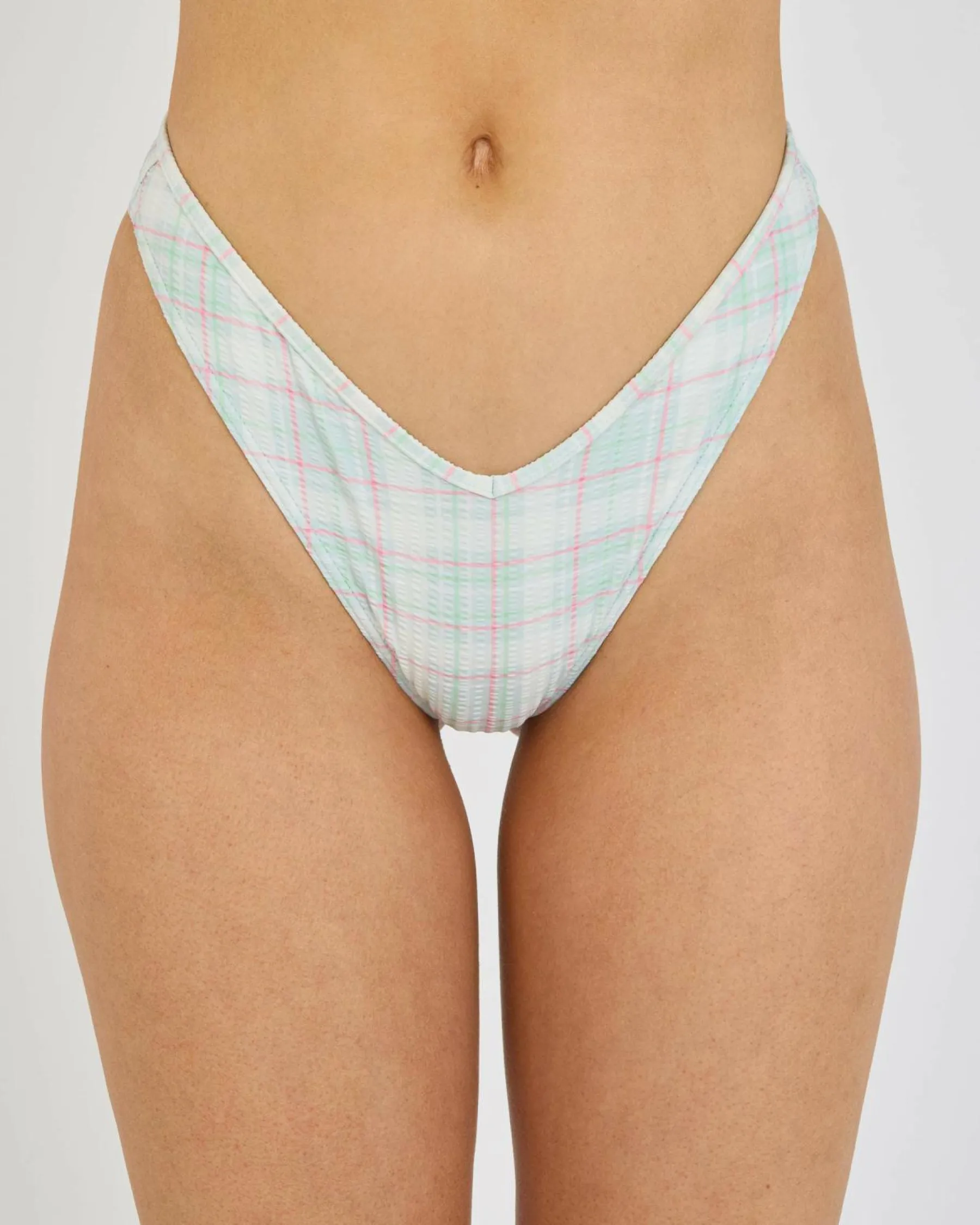 New Summer Plaid V Medium French Bikini Bottom Women Bikinis