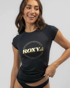 Rash Vests*Roxy Summer Vibe Cap Sleeve Rash Vest Anthracite