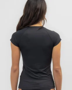 Rash Vests*Roxy Summer Vibe Cap Sleeve Rash Vest Anthracite