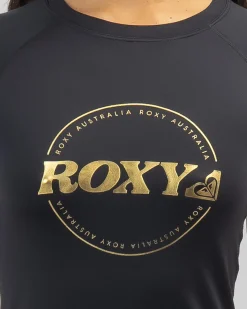 Rash Vests*Roxy Summer Vibe Cap Sleeve Rash Vest Anthracite