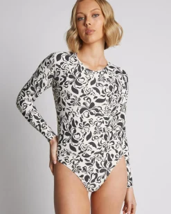 Rash Vests*Rhythm Sundance Floral Long Sleeve Rash Vest Natural