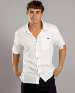 Tops & T-Shirts*Billabong Sundays Jacquard Short Sleeve Shirt Off White