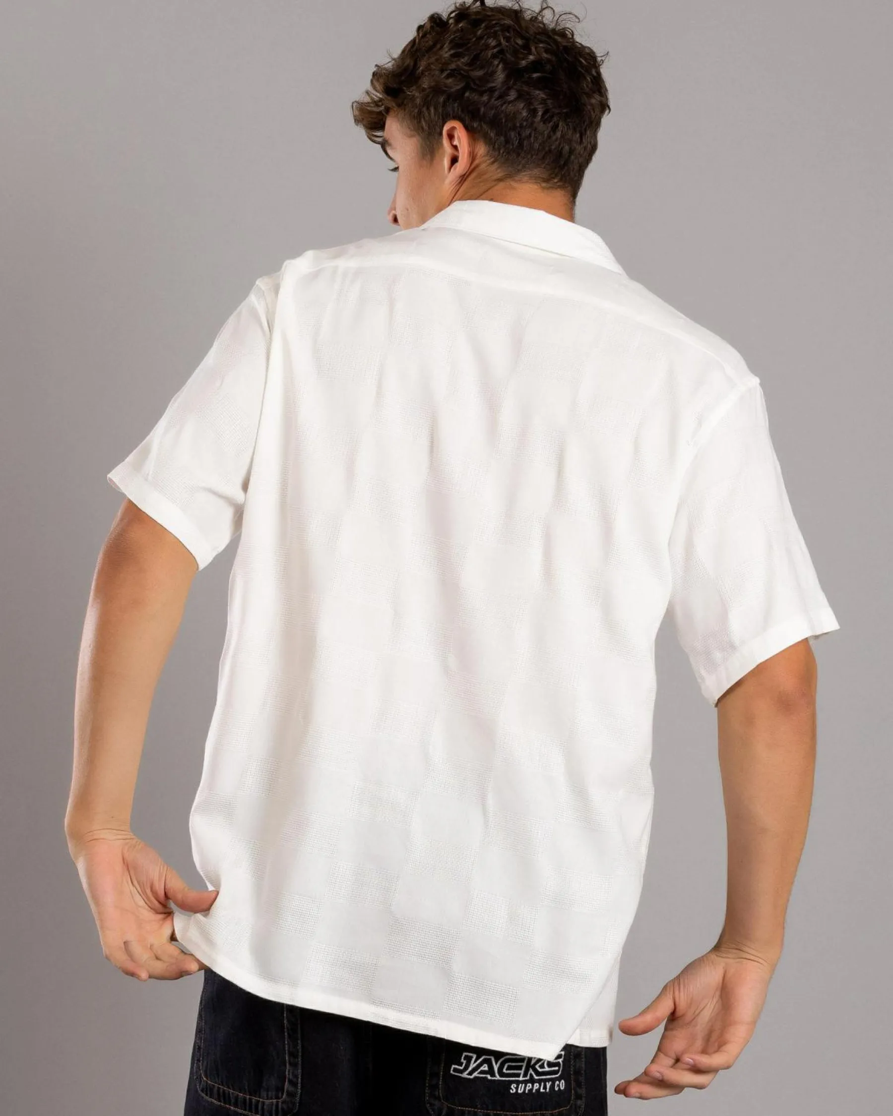 Tops & T-Shirts*Billabong Sundays Jacquard Short Sleeve Shirt Off White