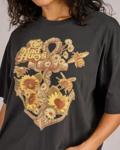Tops*The Mad Hueys Sunflower Anchor T-Shirt Vintage Black
