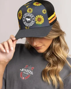 Headwear*Ringers Western Sunflowers Trucker Cap Black/multi