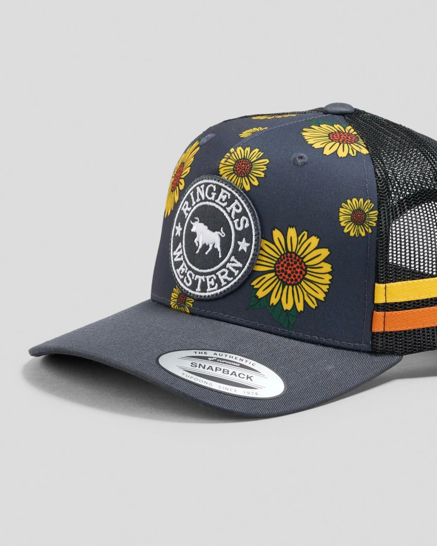 Headwear*Ringers Western Sunflowers Trucker Cap Black/multi
