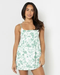 Dresses*Mooloola Sunny Dress White/green