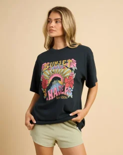 Tops*Roxy Sunny Oversized T-Shirt Anthracite