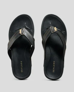 Flip Flops & Sandals*Skylark Sunny Thongs Black/tan