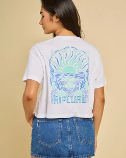 Tops*Rip Curl Sunrise Crop T-Shirt White