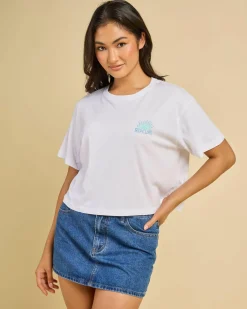 Tops*Rip Curl Sunrise Crop T-Shirt White