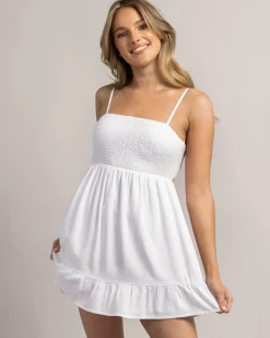 Linen Blend|Dresses*Mooloola Sunshine Dress White