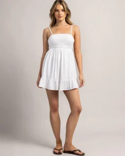 Linen Blend|Dresses*Mooloola Sunshine Dress White