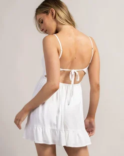 Linen Blend|Dresses*Mooloola Sunshine Dress White