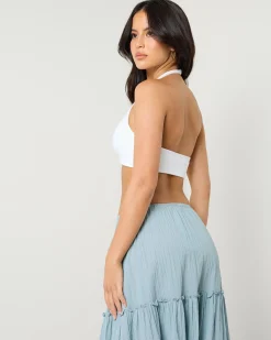Tops*Ava And Ever Super Soft Twist Crop Top White