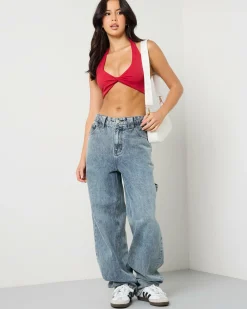 Tops*Ava And Ever Super Soft Twist Crop Top Berry