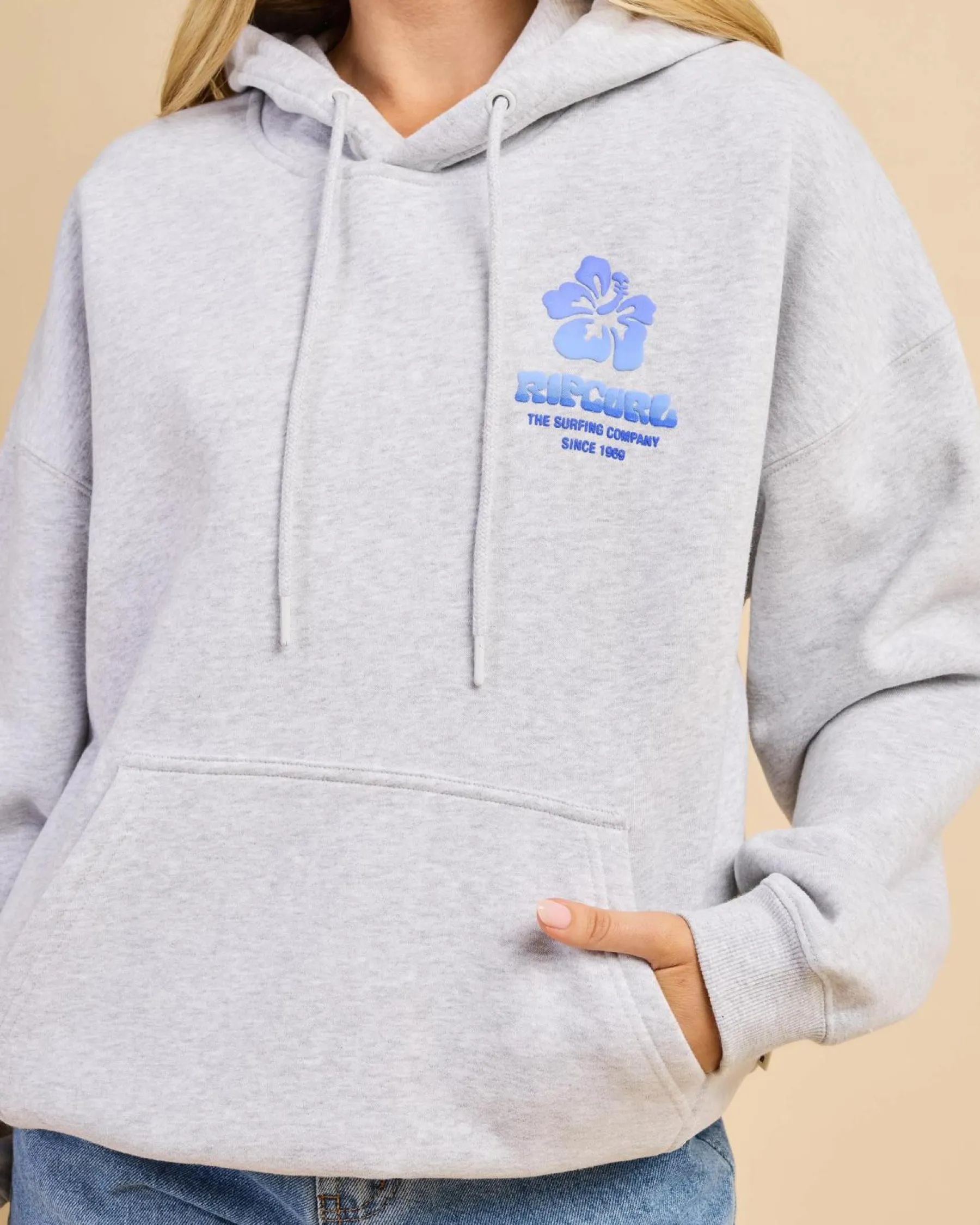 Jumpers & Hoodies*Rip Curl Surf Party Puff Heritage Hoodie Grey Marle