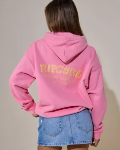 Sets|Jumpers & Hoodies*Rip Curl Surf Puff Heritage Hoodie Pink/orange