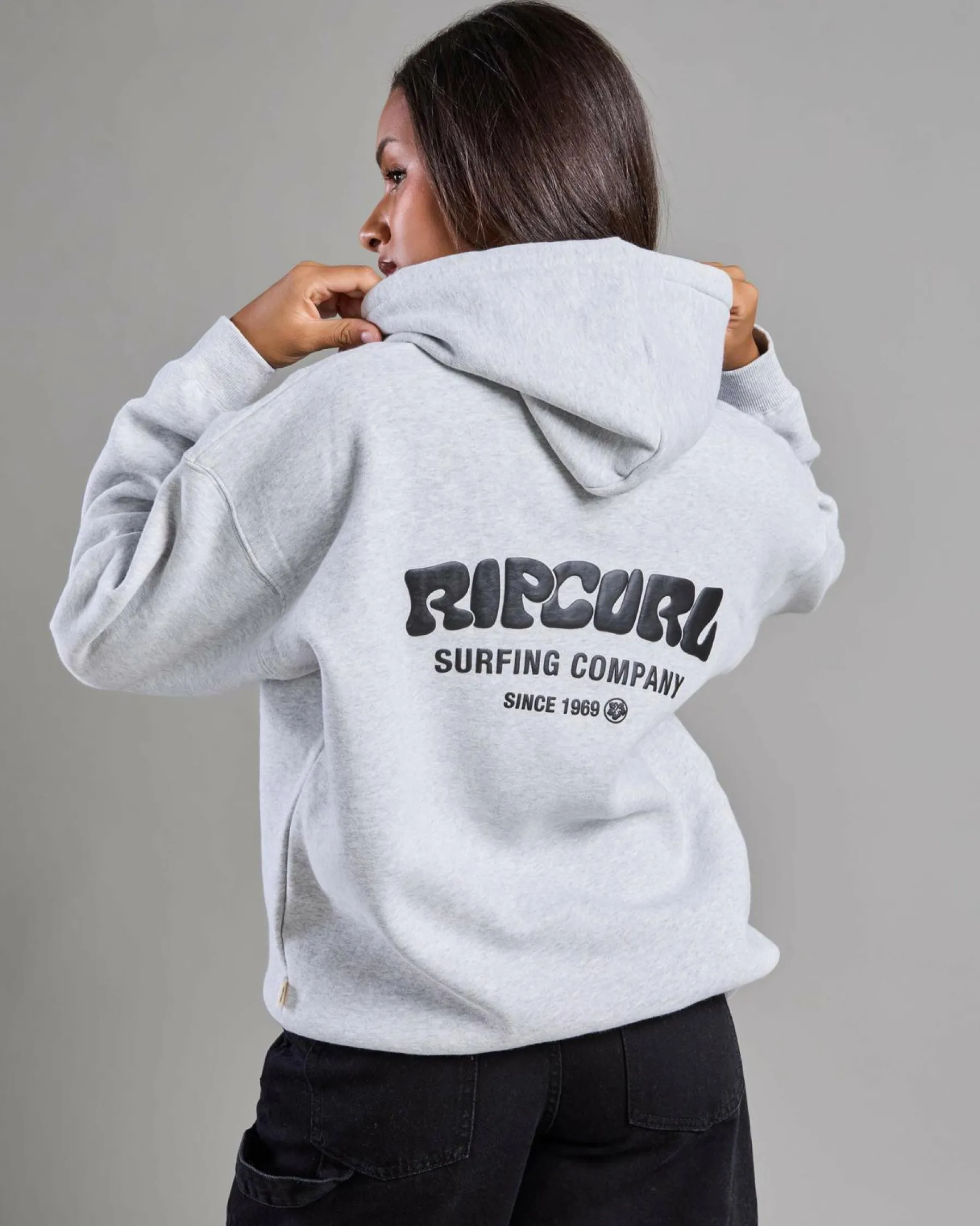 Sets|Jumpers & Hoodies*Rip Curl Surf Puff Heritage Hoodie Grey Marle